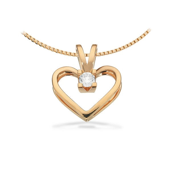 Kleopatra Herz Anhänger in 14kt. Gold 0,05ct.-0,50ct. Diamant