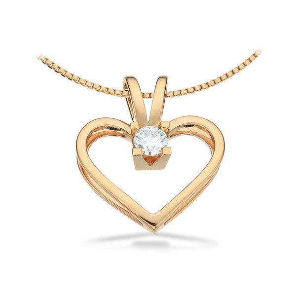 Kleopatra Herz Anhänger in 14kt. Gold 0,05ct.-0,50ct. Diamant