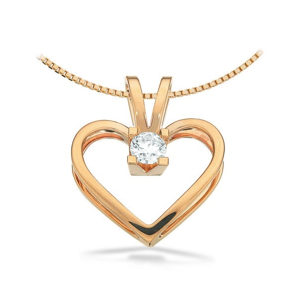 Kleopatra Herz Anhänger in 14kt. Gold 0,05ct.-0,50ct. Diamant