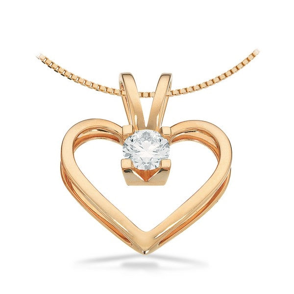 Kleopatra Herz Anhänger in 14kt. Gold 0,05ct.-0,50ct. Diamant