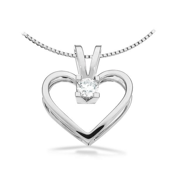 Kleopatra Herz Anhänger in 14kt. Weißgold 0,05ct.-0,50ct. Diamant