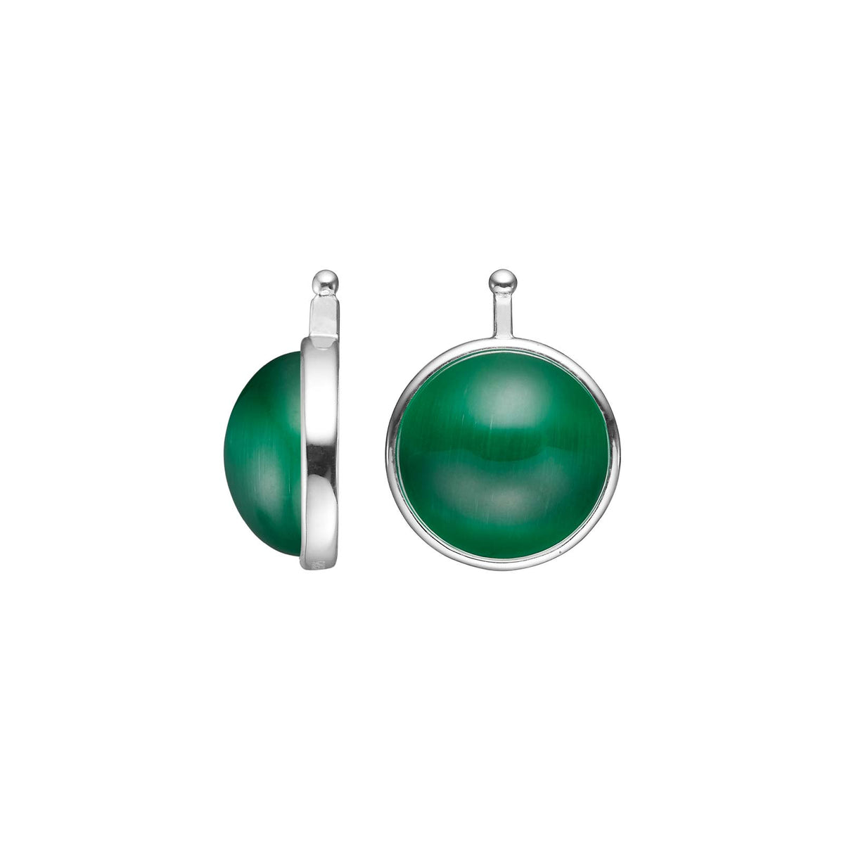 Eleganter Heide Heinzendorff Anhänger aus Silber mit rundem, braunem Katzenauge-Cabochon – ein stilvolles und raffiniertes Schmuckstück.