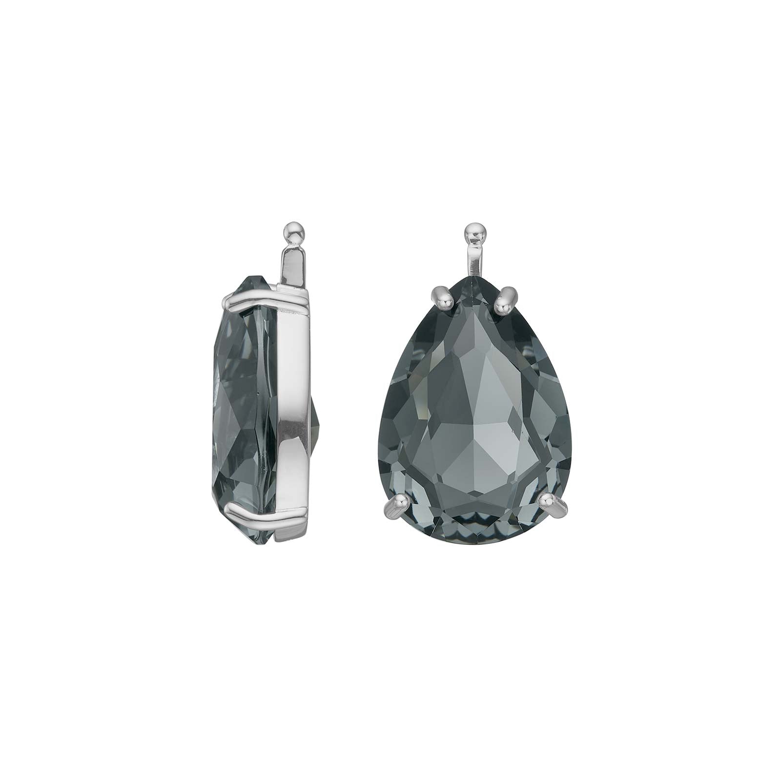 Heide Heinzendorff System-Anhänger für Ohrringe aus Silber mit einem eleganten, tropfenförmigen und facettiert geschliffenen goldgelben Glasstein