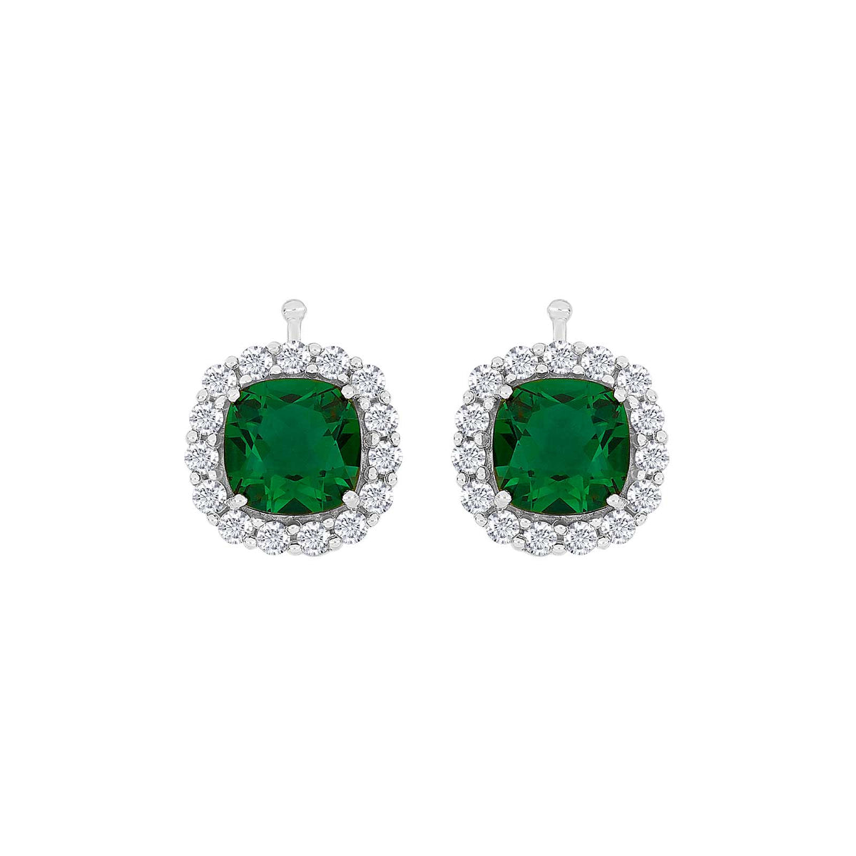 Eleganter Heide-Heinzendorff-Rosettenanhänger aus Silber mit grünem Zirkonia und funkelnden weißen Zirkonia-Steinen – ein stilvolles, zeitloses Schmuckstück.