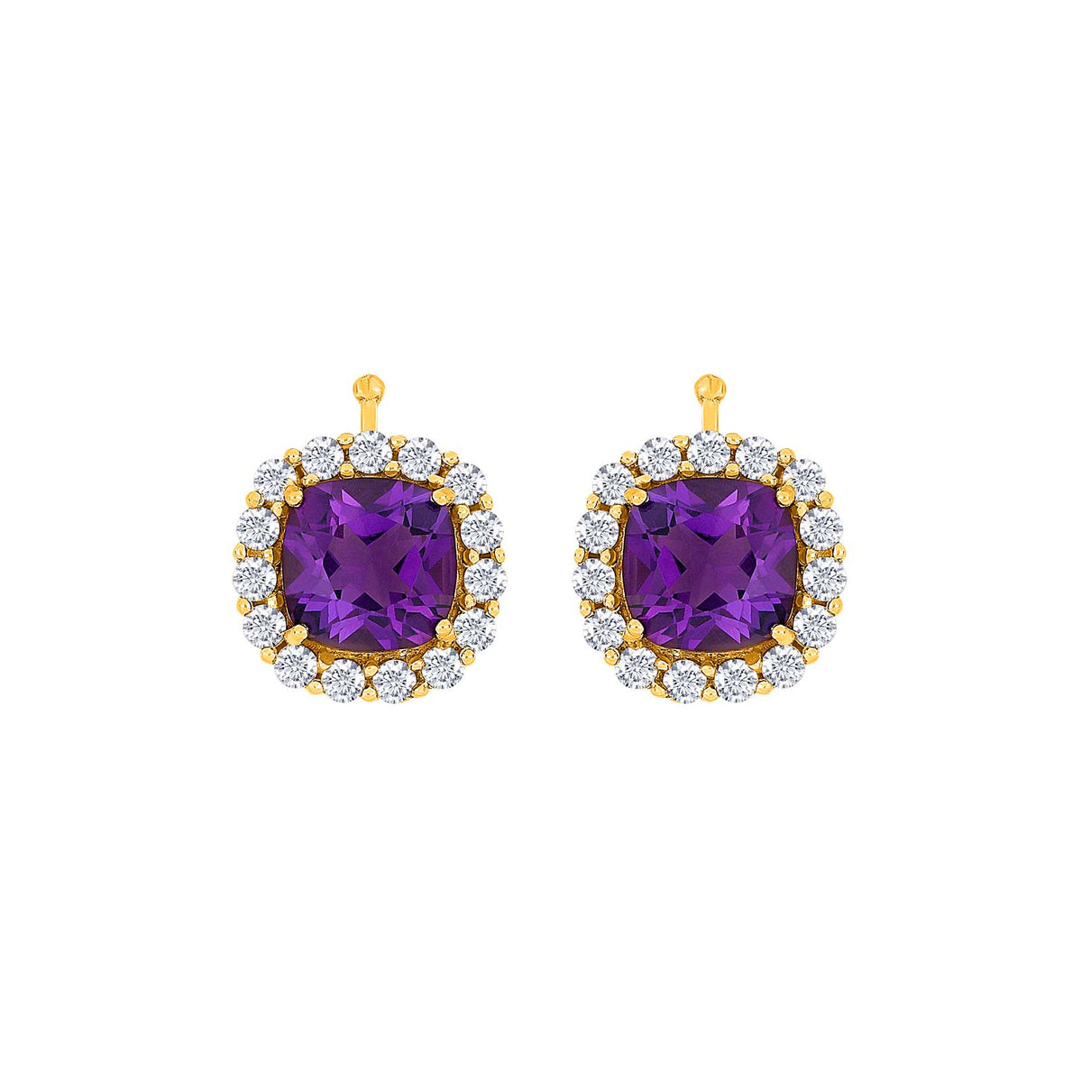 Eleganter Heide-Heinzendorff-Rosettenanhänger aus vergoldetem Silber mit violetten und klaren Zirkonia – ein stilvolles und zeitloses Schmuckstück.