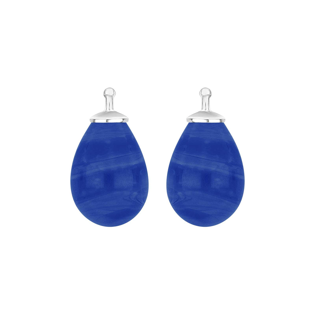 Heide Heinzendorff elegante Tropfenohrringe aus böhmischem Quarzglas in Silber mit raffiniertem blauem Quarz