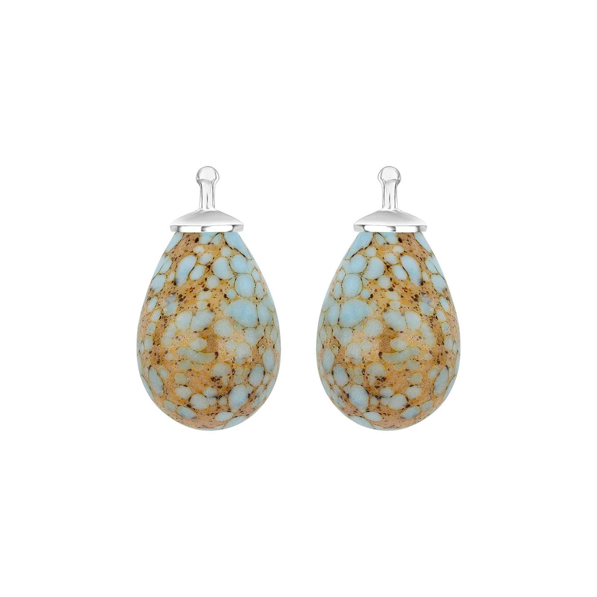 Elegante Heide Heinzendorff Ohrhänger aus Silber mit böhmischem Quarzglas in Hellblau und Beige, 11 x 16 mm – stilvoll und raffiniert.