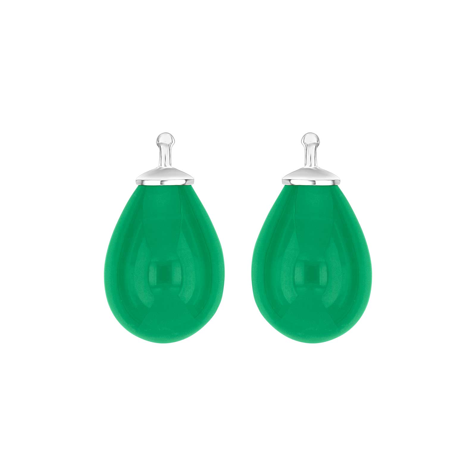 Elegante Heide-Heinzendorff-Tropfenohrringe aus Silber mit böhmischem Quarzglas und grünem Quarz – stilvoller Schmuck vom Schmuckzentrum.