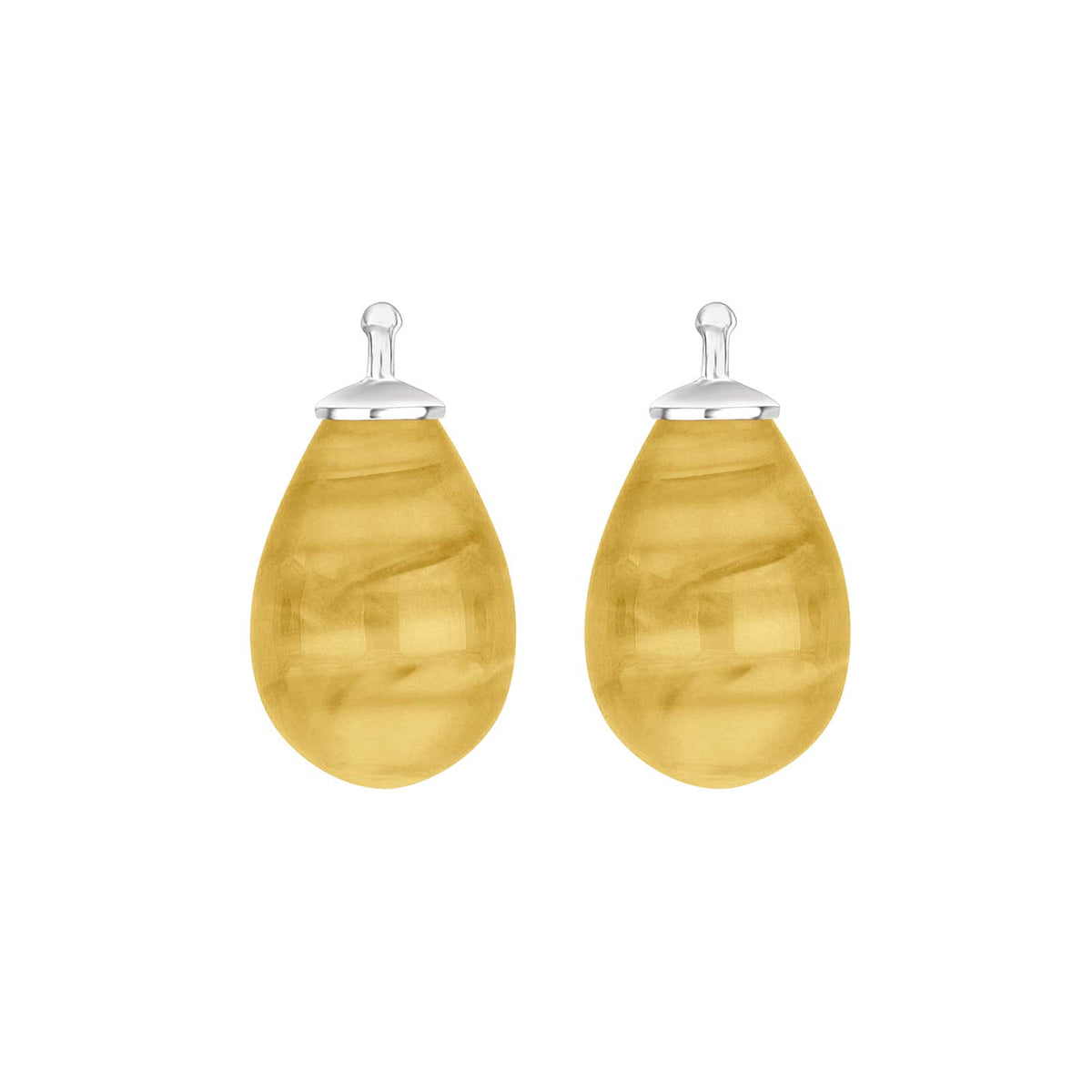 Heide Heinzendorff eleganter Ohrring-System-Anhänger in Tropfenform aus böhmischem Quarzglas, gefertigt aus stilvollem Silber mit gelbem Quarz – erhältlich im Schmuckzentrum.