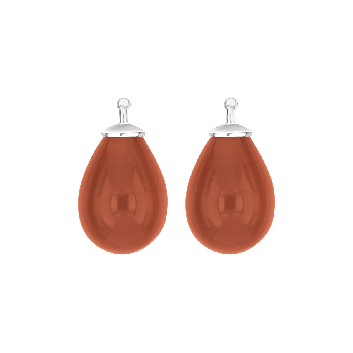 Heide Heinzendorff elegante Tropfenohrringe aus böhmischem Quarzglas und Silber mit raffiniert schimmerndem, rostrotfarbenem Quarz