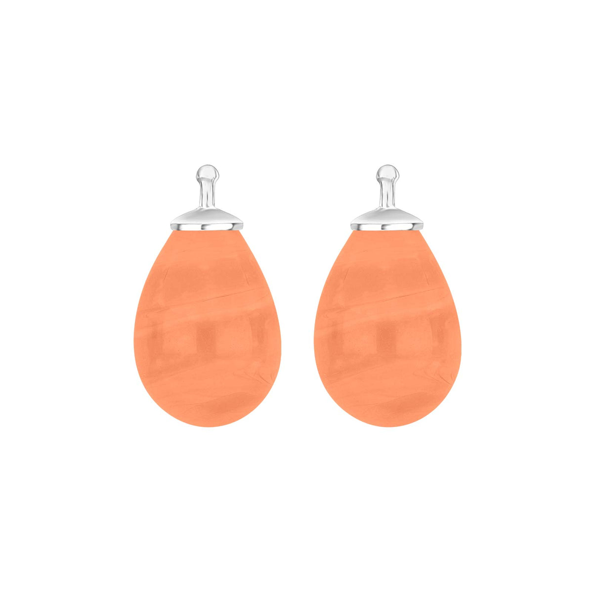 Eleganter Heide-Heinzendorff-Ohrhänger aus Silber mit tropfenförmigem, orangefarbenem böhmischem Quarzglas.