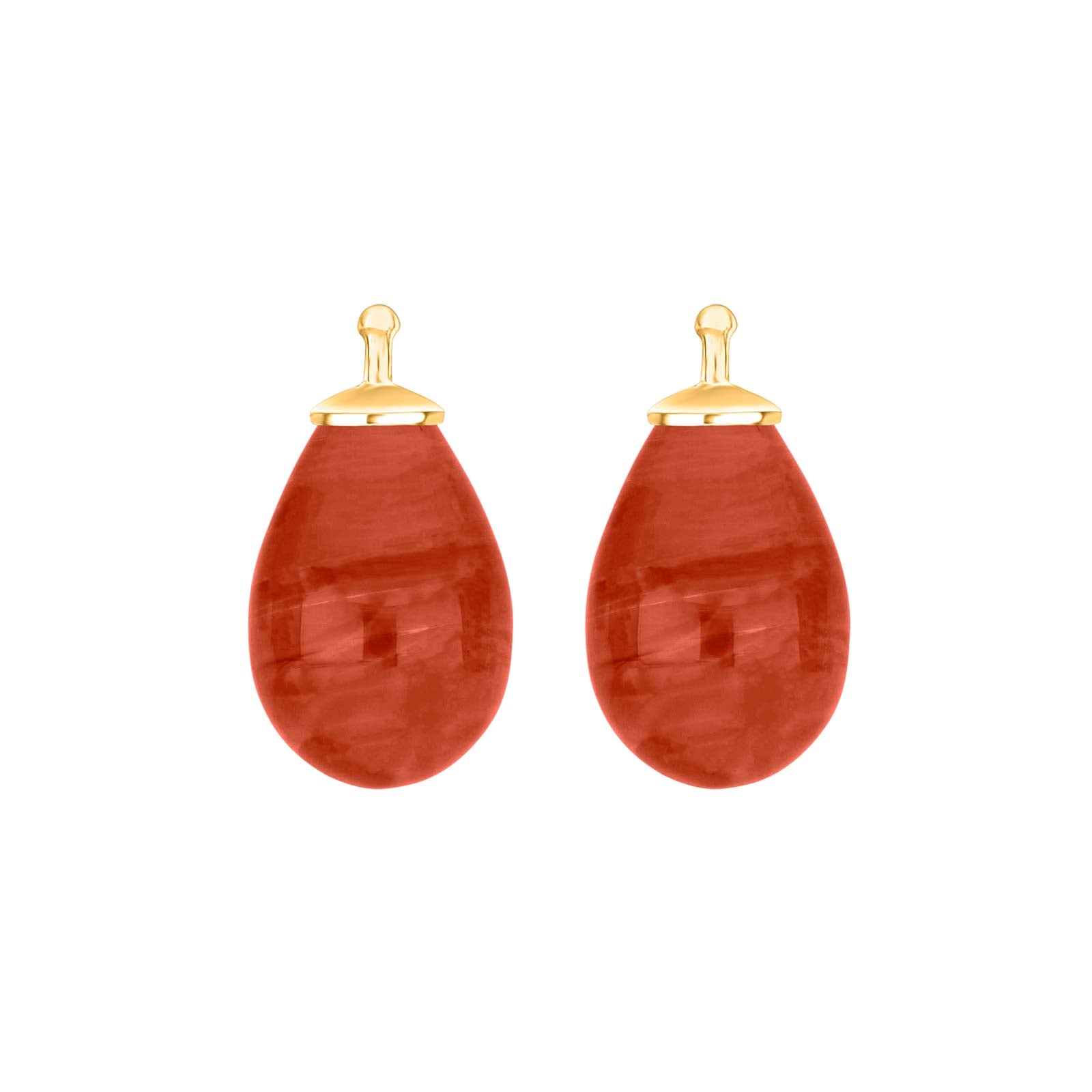 Elegante Heide-Heinzendorff-Tropfenohrringe aus vergoldetem Silber mit böhmischem Quarzglas und rot-orangem Quarz – stilvoller Schmuck von Schmuckzentrum.