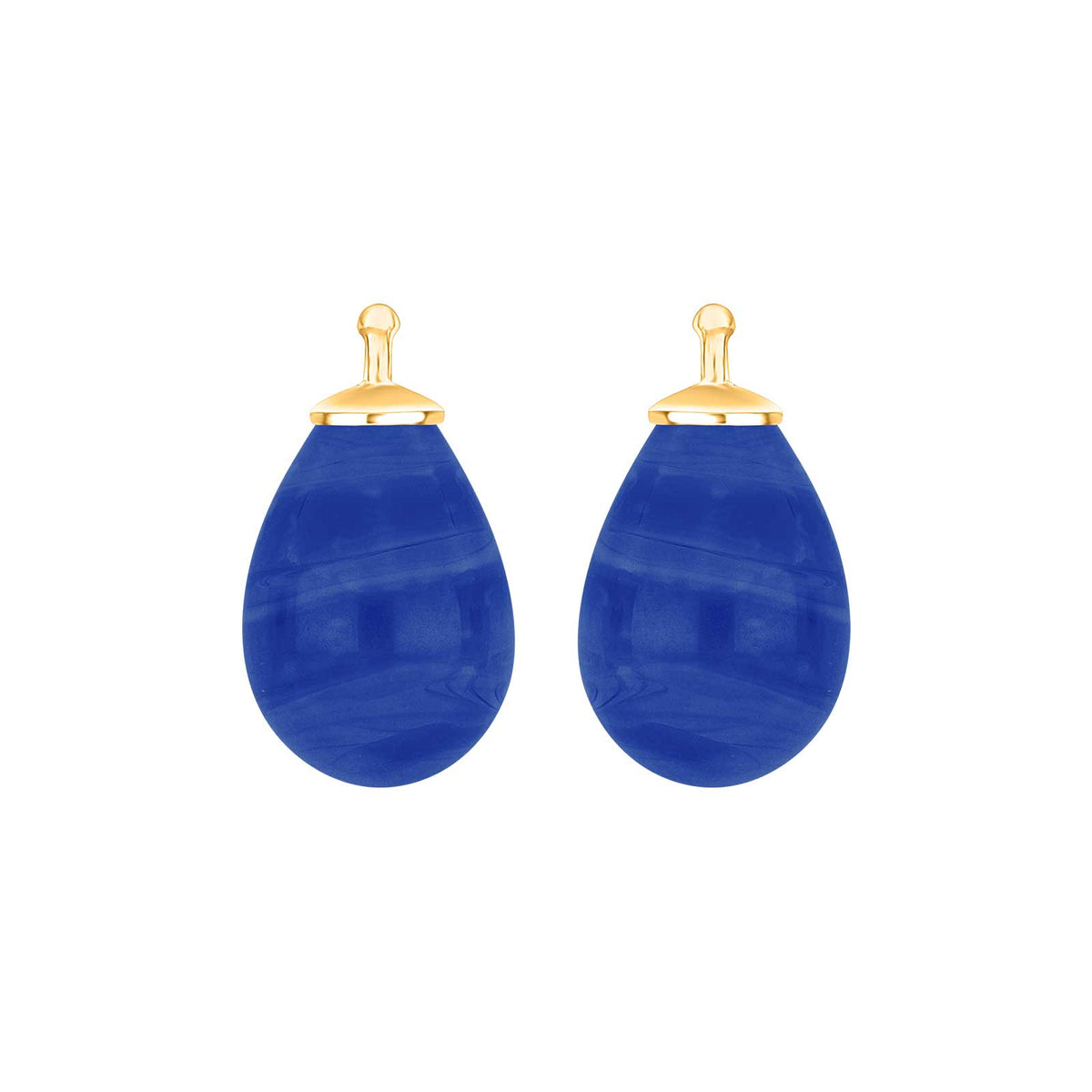 Eleganter Heide-Heinzendorff-Ohrringanhänger mit stilvollem Tropfen aus böhmischem Quarzglas und blauem Quarz, gefertigt aus vergoldetem Silber – ein raffiniertes Schmuckstück von Schmuckzentrum.