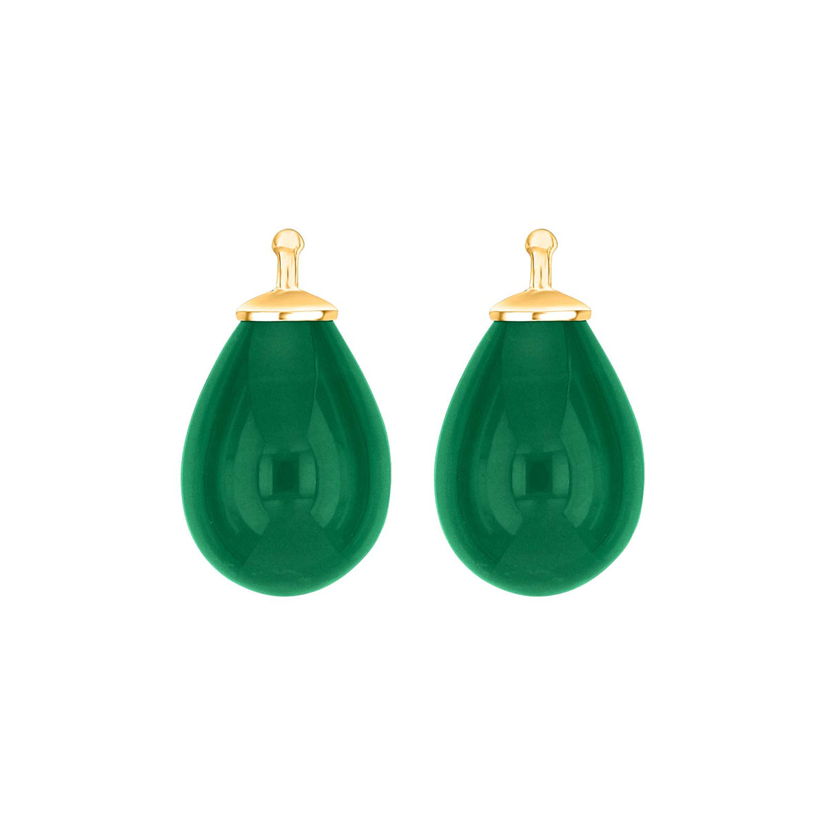 Heide Heinzendorff Ohrschmuck-Anhänger aus böhmischem Quarzglas in eleganter Tropfenform, aus vergoldetem Silber mit grünem Quarz – stilvoll und raffiniert bei Schmuckzentrum