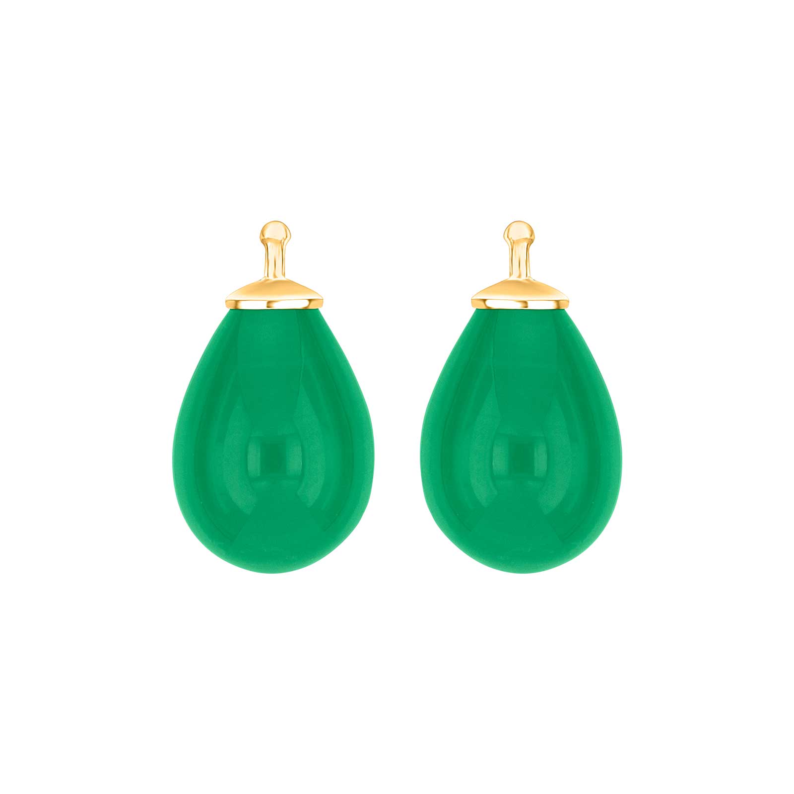 Elegante Heide Heinzendorff Tropfenohrringe aus böhmischem Quarzglas und vergoldetem Silber mit grünem Quarz – ein stilvolles, raffiniertes Schmuckstück vom Schmuckzentrum.