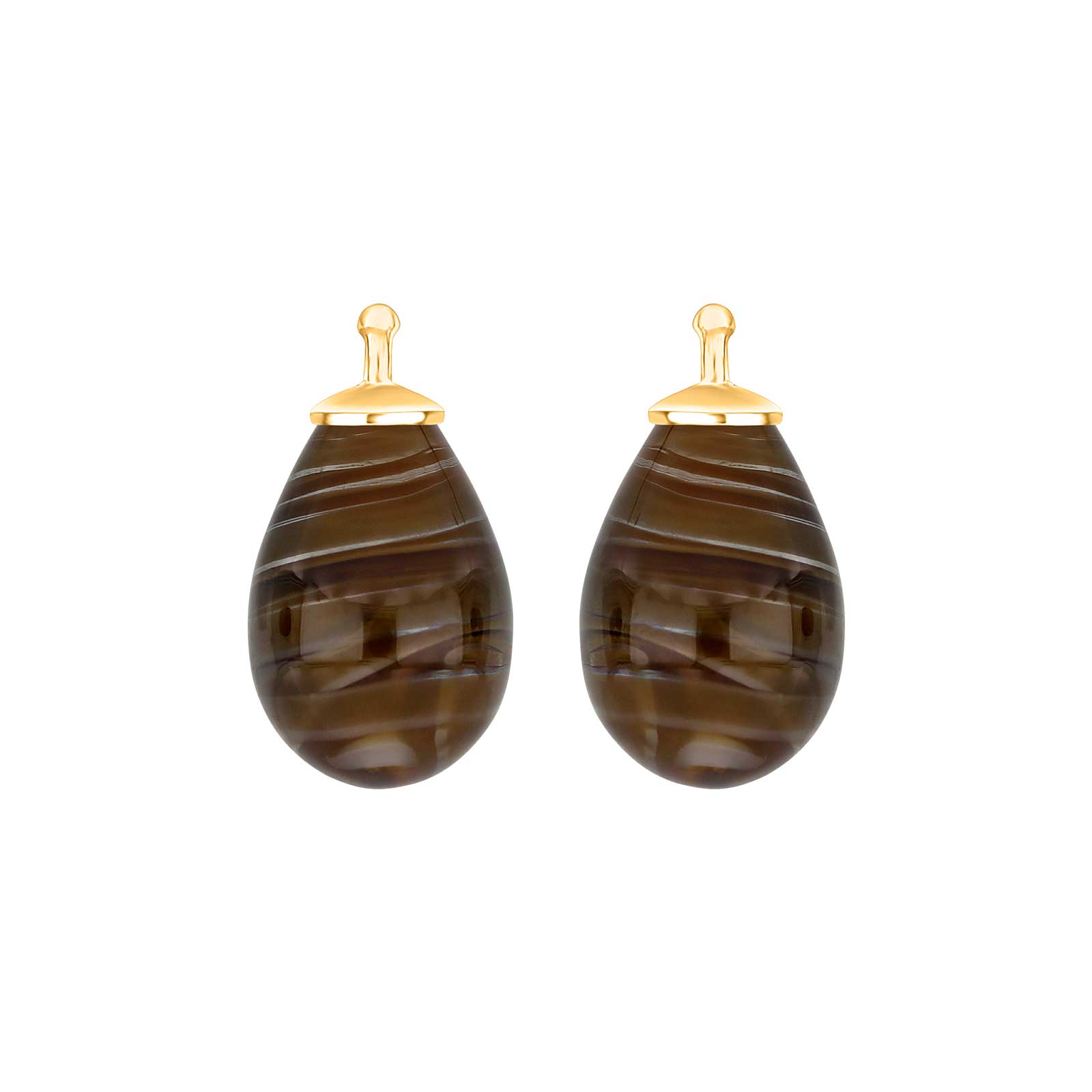 Elegante Heide Heinzendorff Tropfenohrringe aus vergoldetem Silber mit Quarz, 11 × 16 mm.