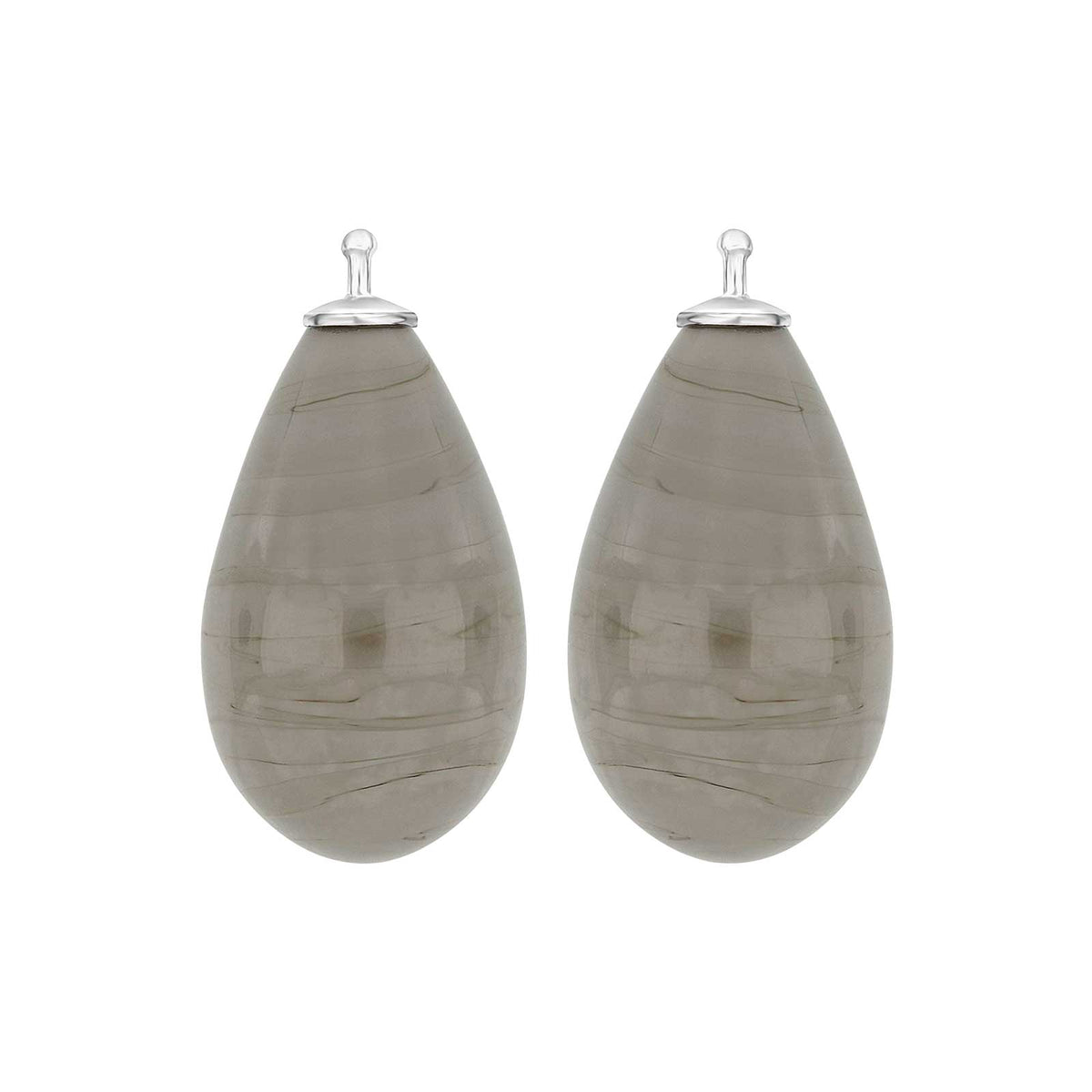 Elegante Heide Heinzendorff Tropfenohrringe aus Silber mit braunem Quarz, 24 × 12 mm