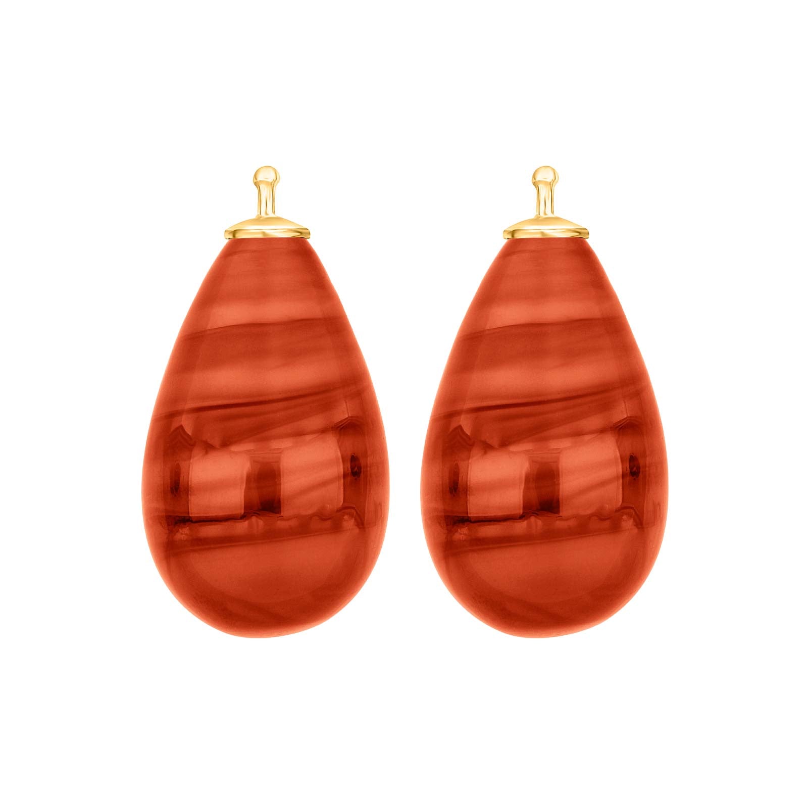 Elegante Heide Heinzendorff Ohrhänger aus böhmischem Quarzglas mit tropfenförmigen, rotbraunen Quarzdetails in vergoldetem Silber – stilvoll und raffiniert bei Schmuckzentrum.