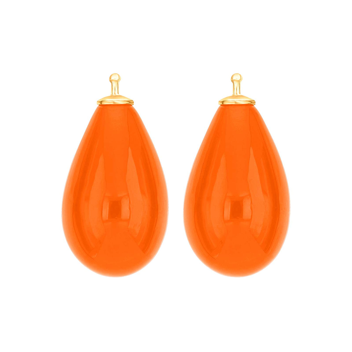 Eleganter Heide Heinzendorff Tropfenanhänger aus böhmischem Quarzglas in vergoldetem Silber mit orangefarbenem Quarz – ein stilvolles und raffiniertes Schmuckstück.