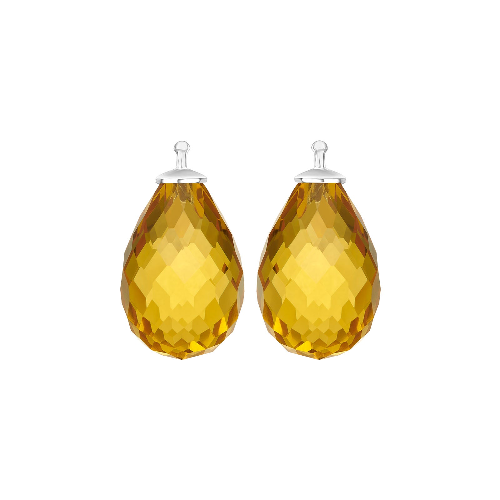 Elegante facettierte Glasohrringe von Heide Heinzendorff aus rhodiniertem Silber mit Quarz – ein stilvolles und zeitloses Schmuckstück aus dem Schmuckzentrum.