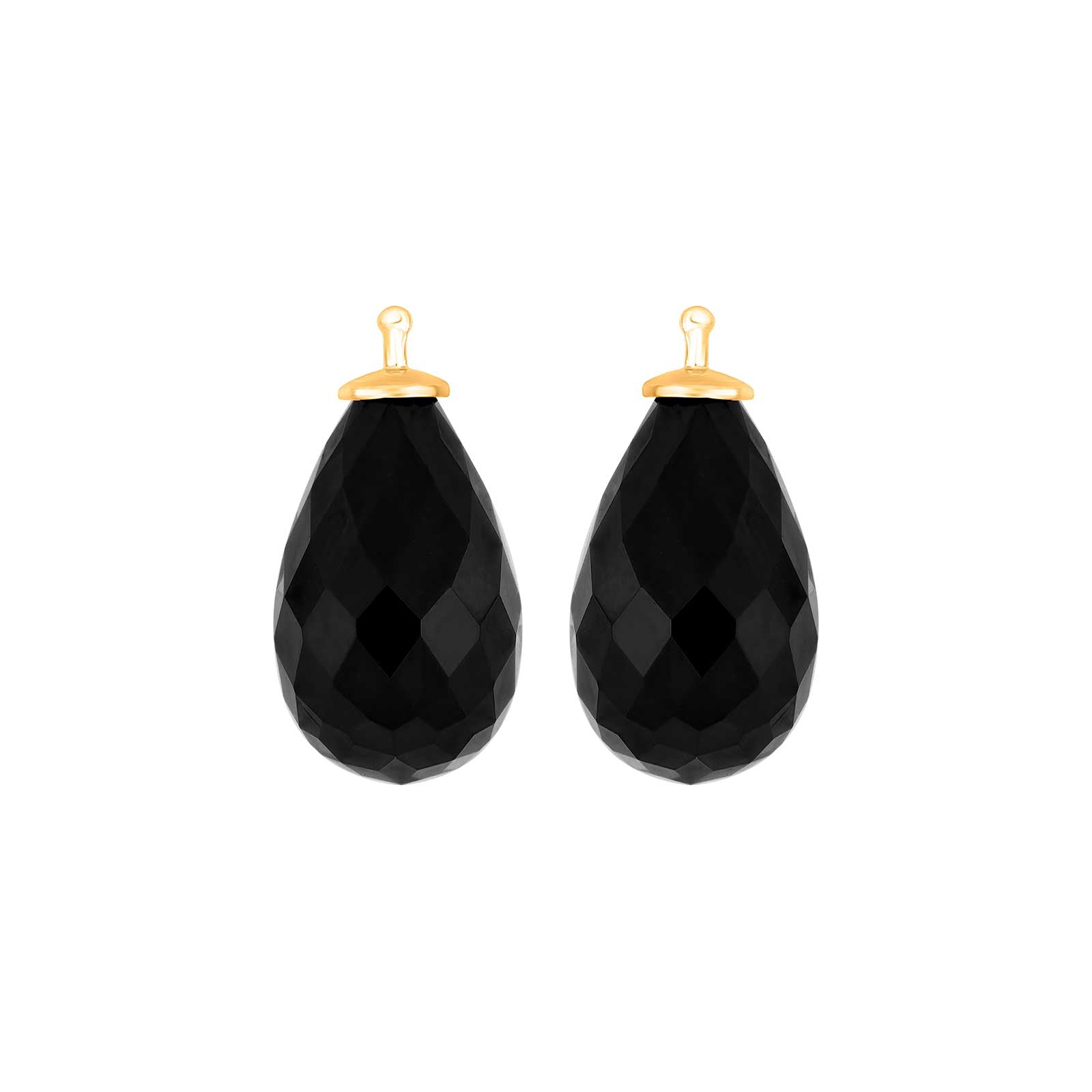 Elegante vergoldete Silberohrringe von Heide Heinzendorff mit tropfenförmigem, facettiertem Quarzglas, 11 × 17 mm – erhältlich im Schmuckzentrum.