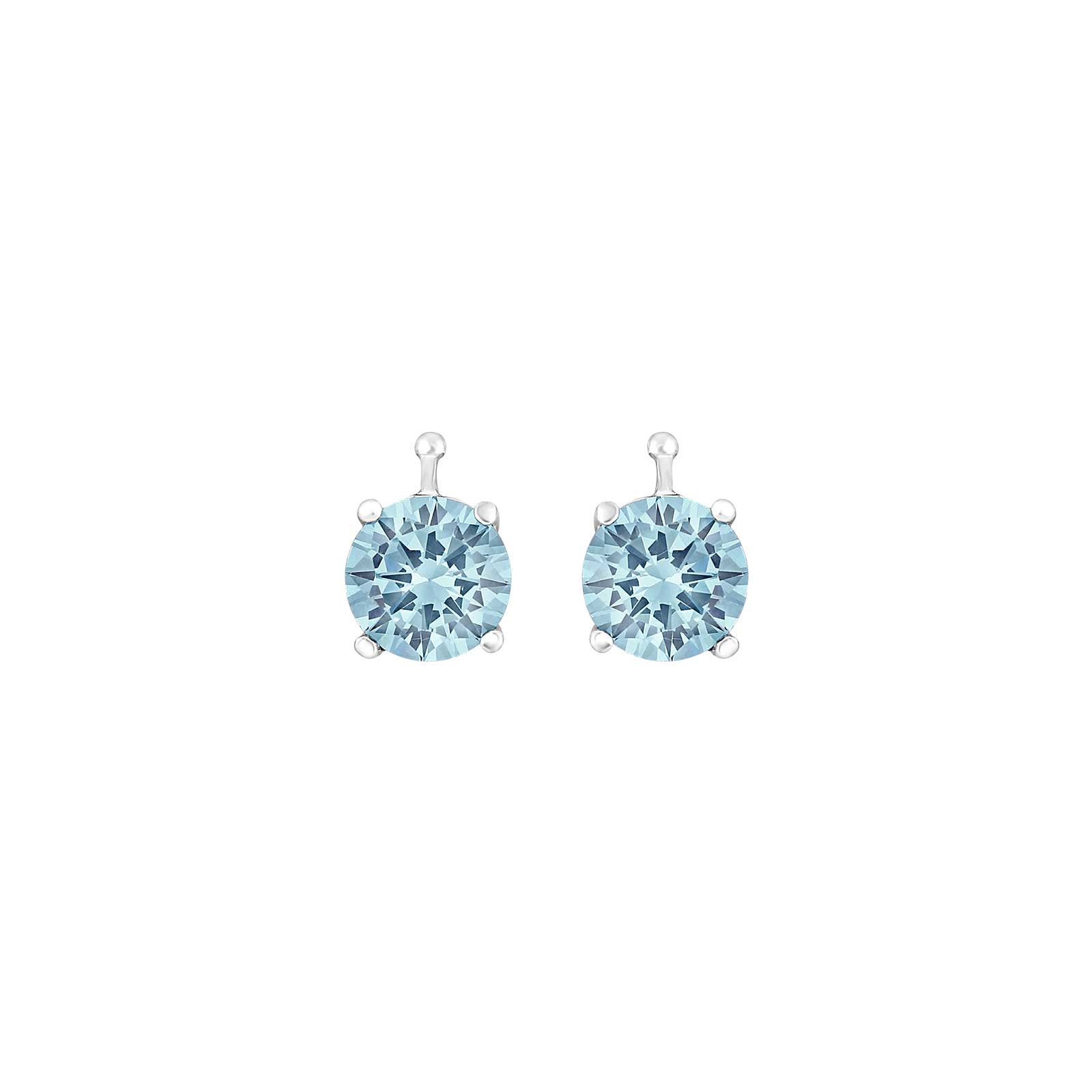 Elegante Heide Heinzendorff Ohrringe aus Kristallglas und Silber mit hellblauem Zirkonia, 7 mm