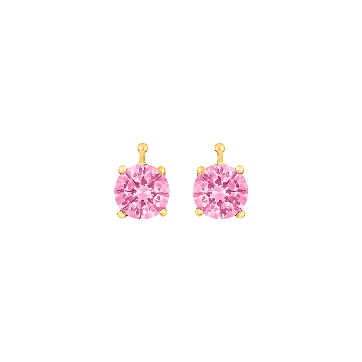 Elegante Heide Heinzendorff Kristallglas-Ohrringe aus vergoldetem Silber mit pinkfarbenen Zirkonia, 7 mm
