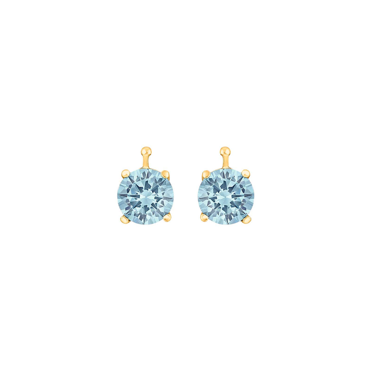 Elegante Heide-Heinzendorff-Ohrringe aus vergoldetem Silber mit hellblauem Kristallglas und funkelnden Zirkonia – ein stilvolles, zeitloses Schmuckstück vom Schmuckzentrum.