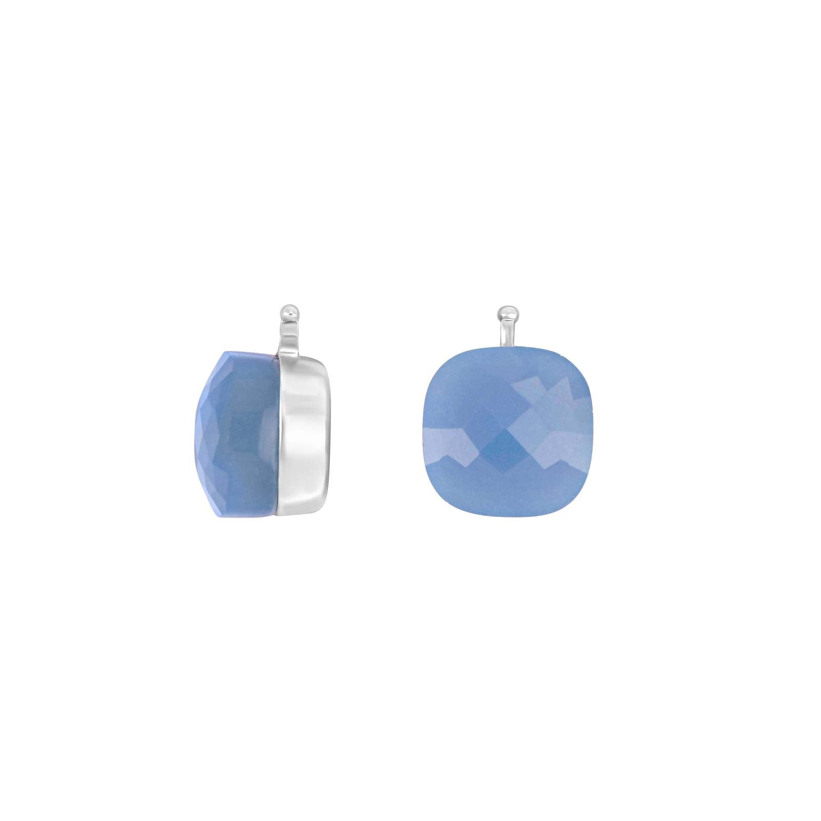 Elegante Heide-Heinzendorff-Ohrringe aus Silber mit facettiertem, hellblauem Quarzglas in Farbe 37.