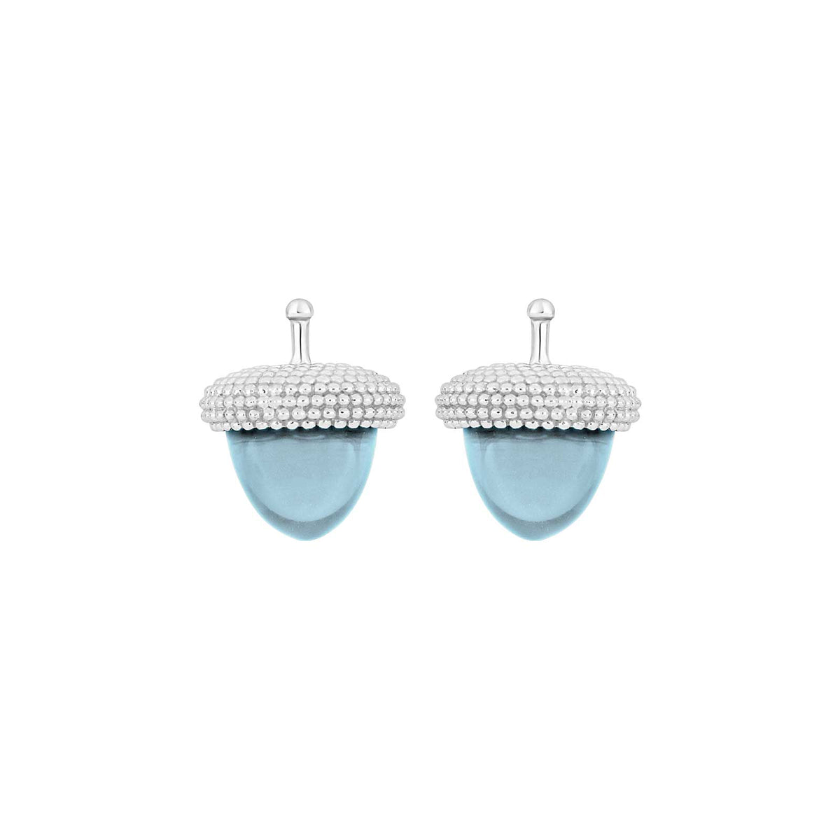 Elegante Heide-Heinzendorff-Eichel-Ohrringe aus Silber mit edlem blauem Quarz – ein stilvolles und zeitloses Schmuckstück.
