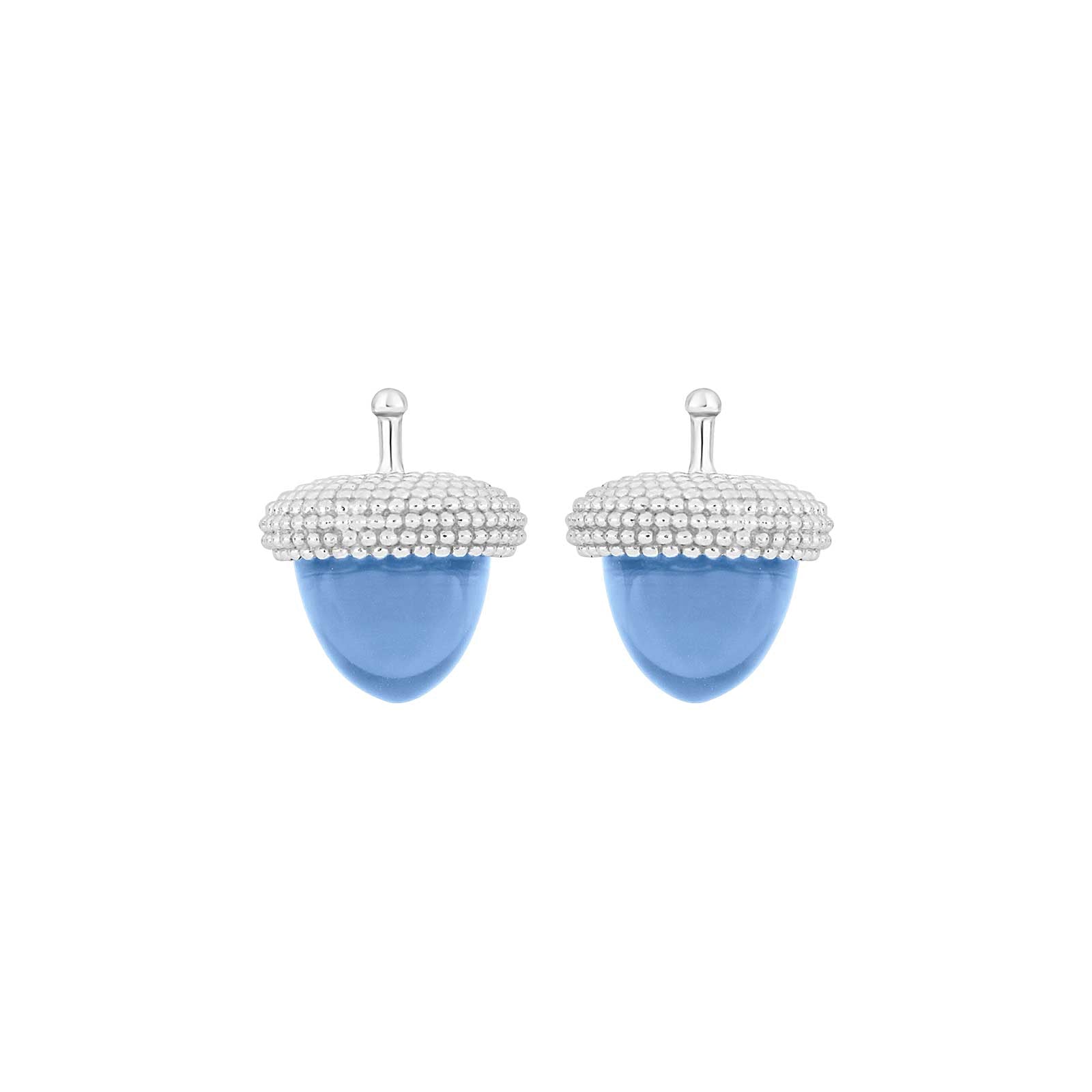 Elegante Heide-Heinzendorff-Ohrringe in stilvoller Eichelform aus Silber mit blauem Quarz – ein raffiniertes und zeitloses Schmuckstück.