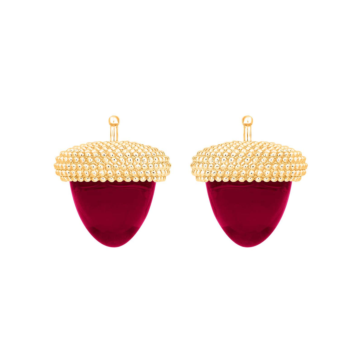 Eleganter Heide-Heinzendorff-Anhänger in klassischer Eichelform aus vergoldetem Silber mit stilvollem blauem Quarzglas