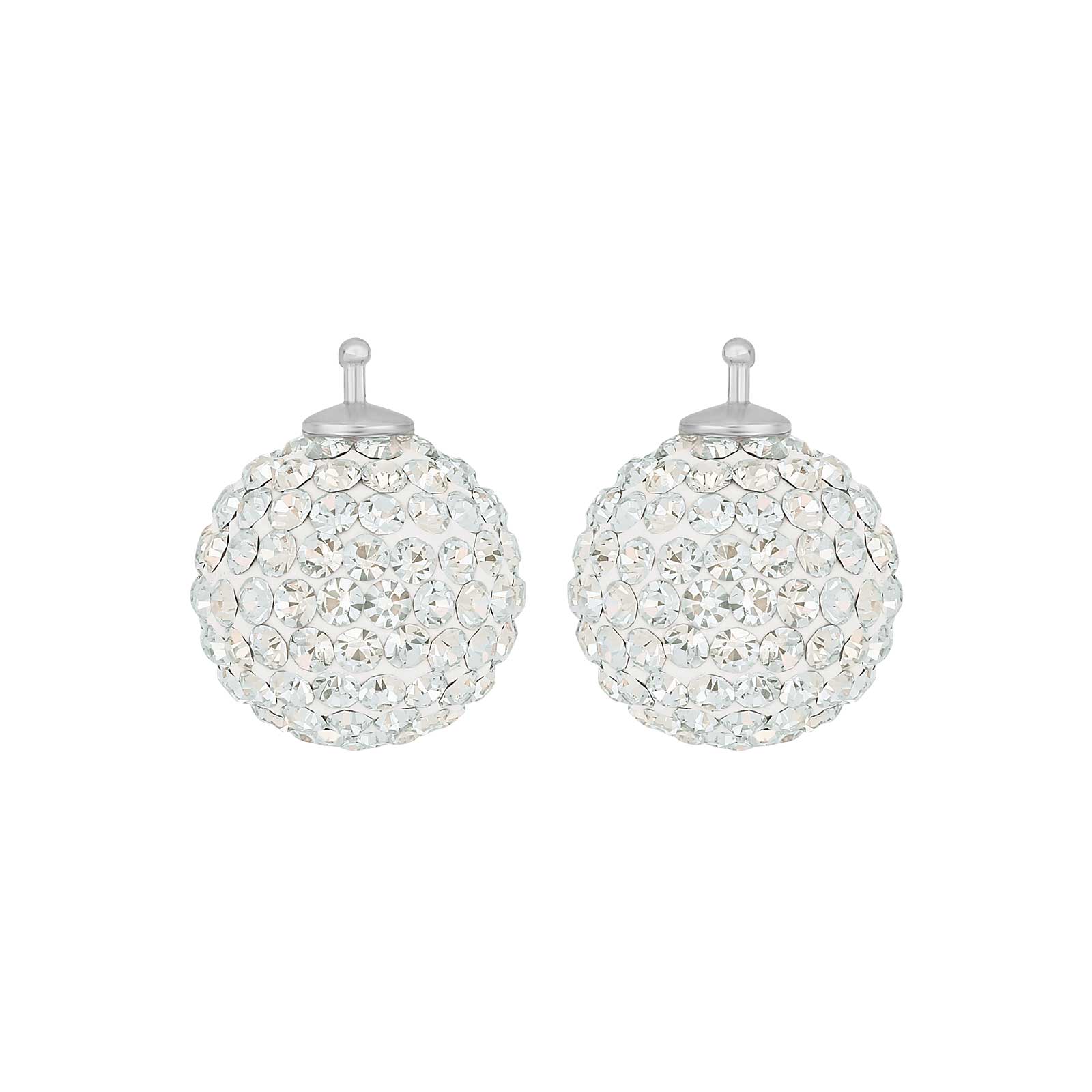 Elegante Heide Heinzendorff Pavé-Kugelohrringe aus Silber mit funkelnden Zirkonia, 14 × 14 mm