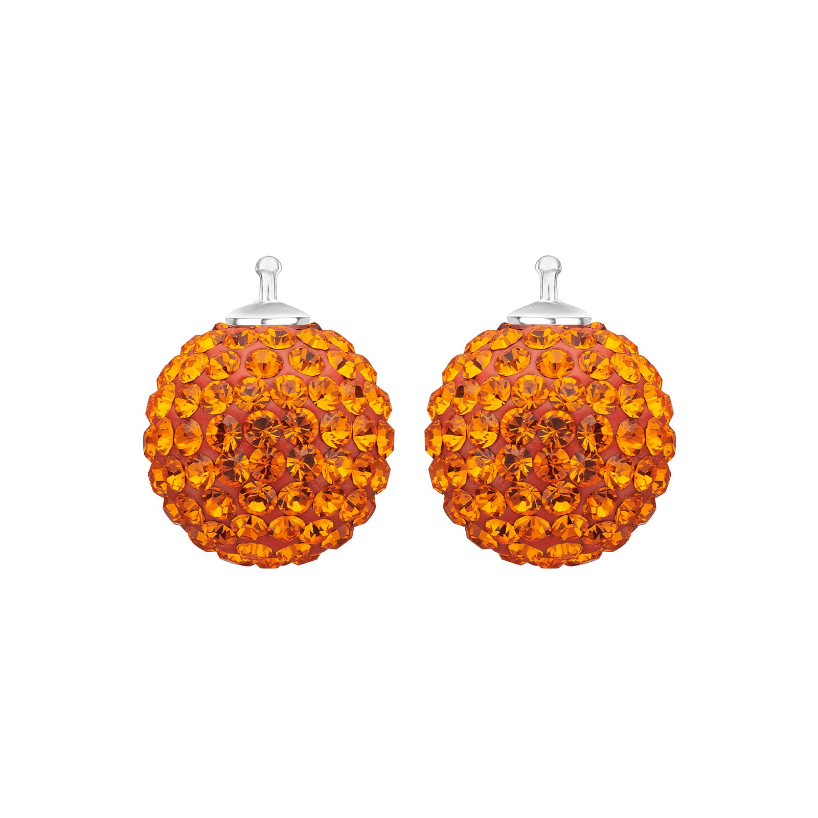Eleganter Heide-Heinzendorff-Pavé-Kugelanhänger aus Silber mit orangefarbenen Zirkoniasteinen.
