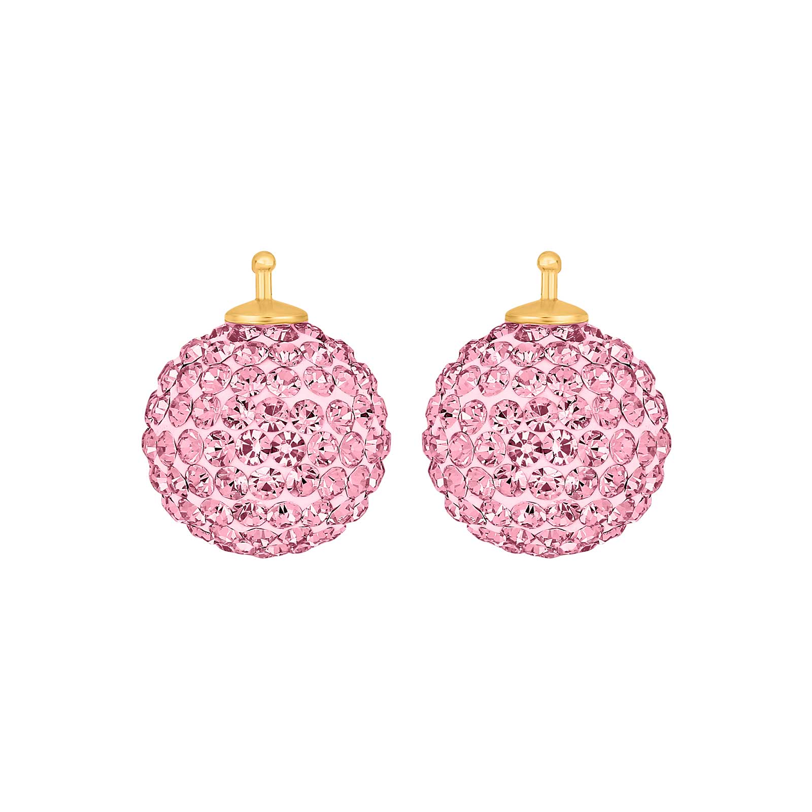 Heide Heinzendorff Pavé-Kugelanhänger aus vergoldetem Silber mit funkelnden weißen Zirkonia, 14 mm, für stilvolle System-Ohrschmuck-Kreationen.