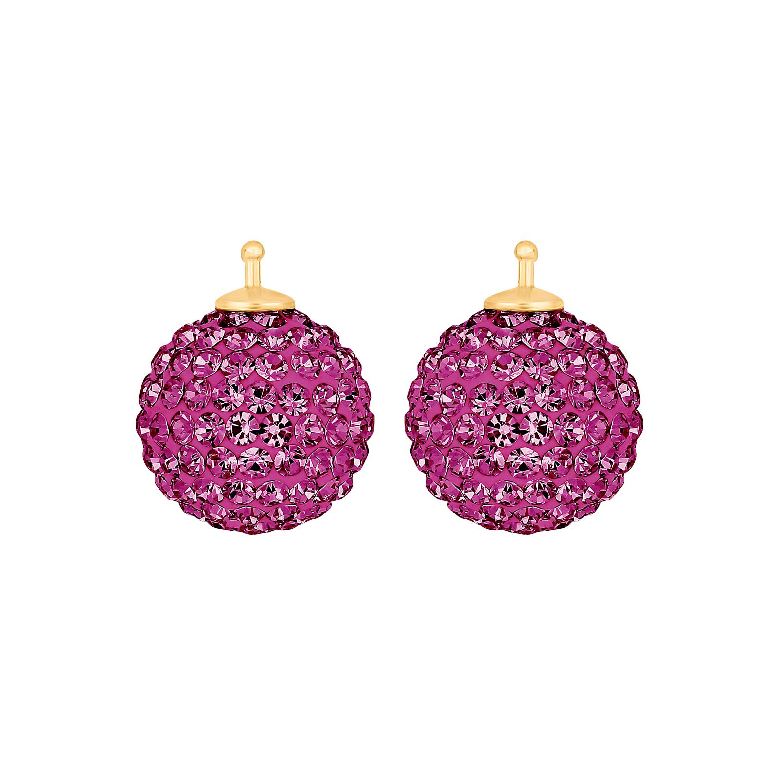 Elegante Heide Heinzendorff Pavé-Kugelohrringe aus vergoldetem Silber mit funkelnden weißen Zirkonia – stilvoll präsentiert vom Schmuckzentrum.