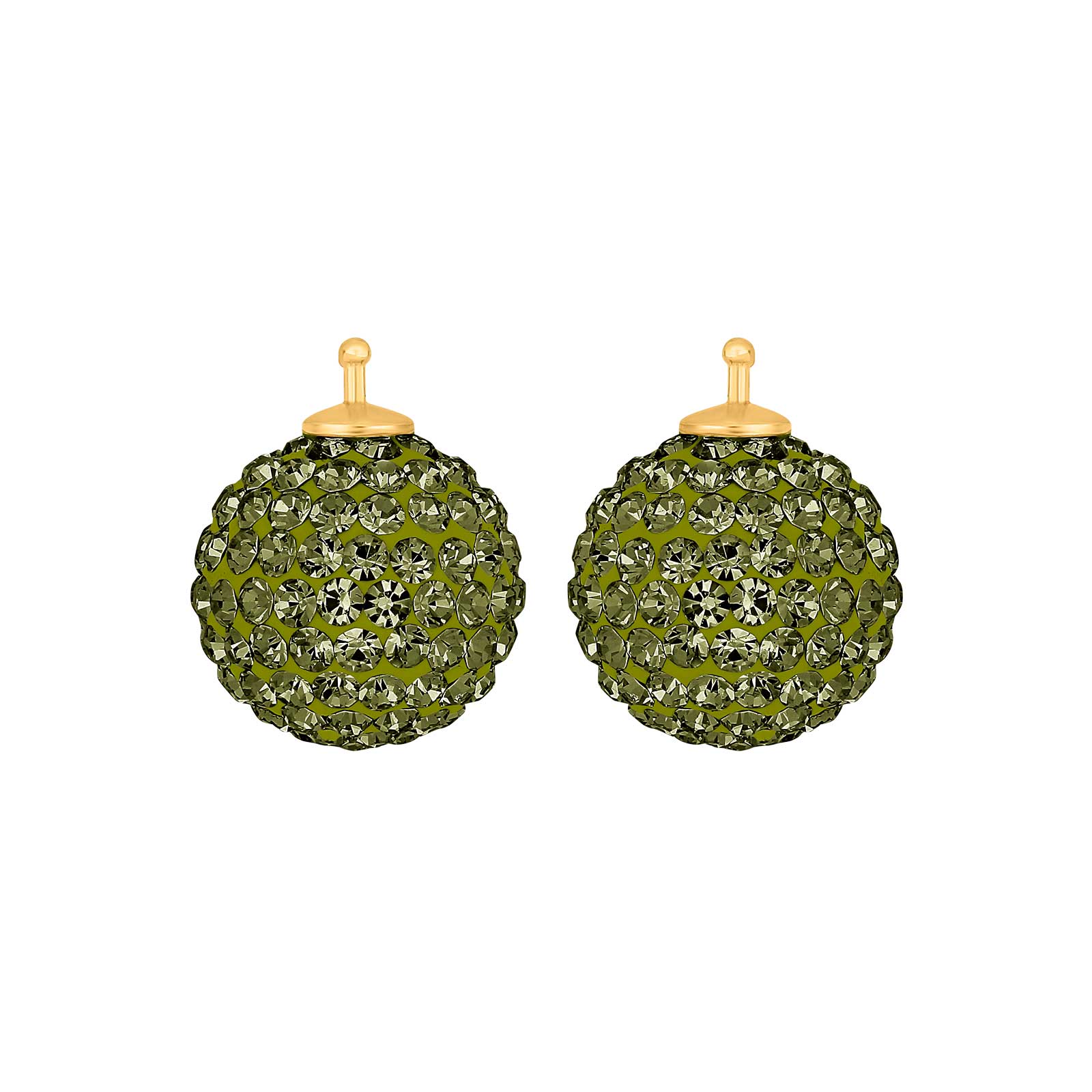Heide Heinzendorff Pavé-Kugel mit Hakenanhänger aus vergoldetem Silber und eleganten olivfarbenen Zirkoniasteinen