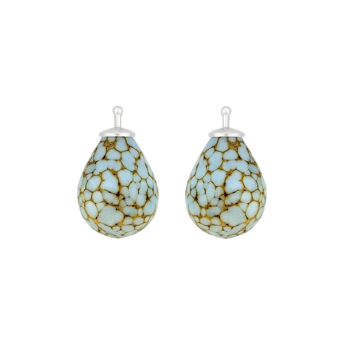 Elegante Heide Heinzendorff Tropfenohrringe aus Silber mit böhmischem Quarzglas sowie hellblauen und weißen Quarzsteinen – stilvoller Schmuck vom Schmuckzentrum.