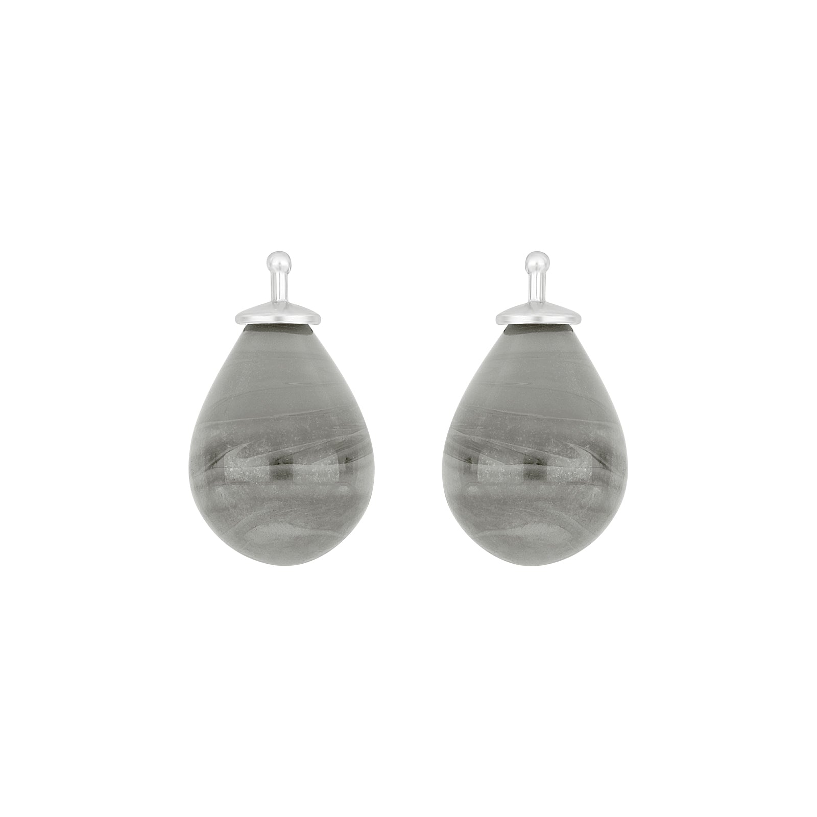 Elegante Heide-Heinzendorff-Ohrring-Anhänger aus rhodiniertem Silber mit böhmischen Quarzglas-Tropfen in 9 × 14 mm – stilvoller und zeitloser Schmuck von Schmuckzentrum.