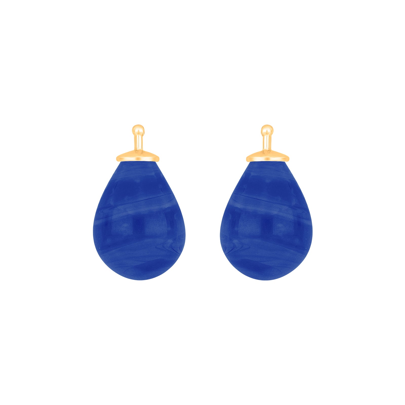 Heide Heinzendorff eleganter System-Anhänger in Tropfenform aus vergoldetem Silber mit böhmischem Quarzglas und weißem Quarz