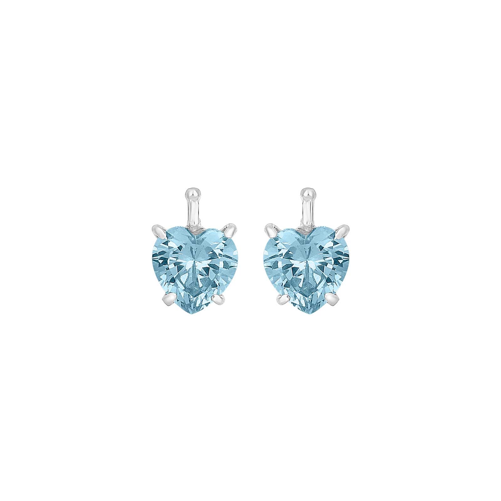 Eleganter Heide-Heinzendorff-Herzanhänger aus rhodiniertem Silber mit hellblauen Zirkonia.
