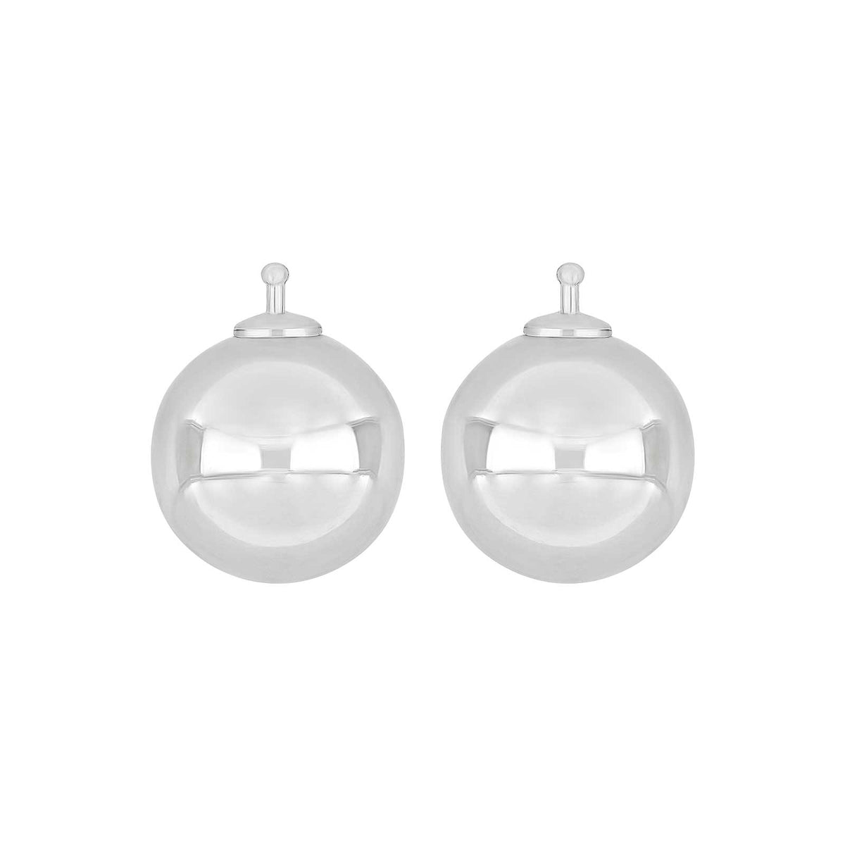 Heide Heinzendorff stilvolle Kugel-Systemanhänger aus rhodiniertem Silber, 14 mm, als Paar