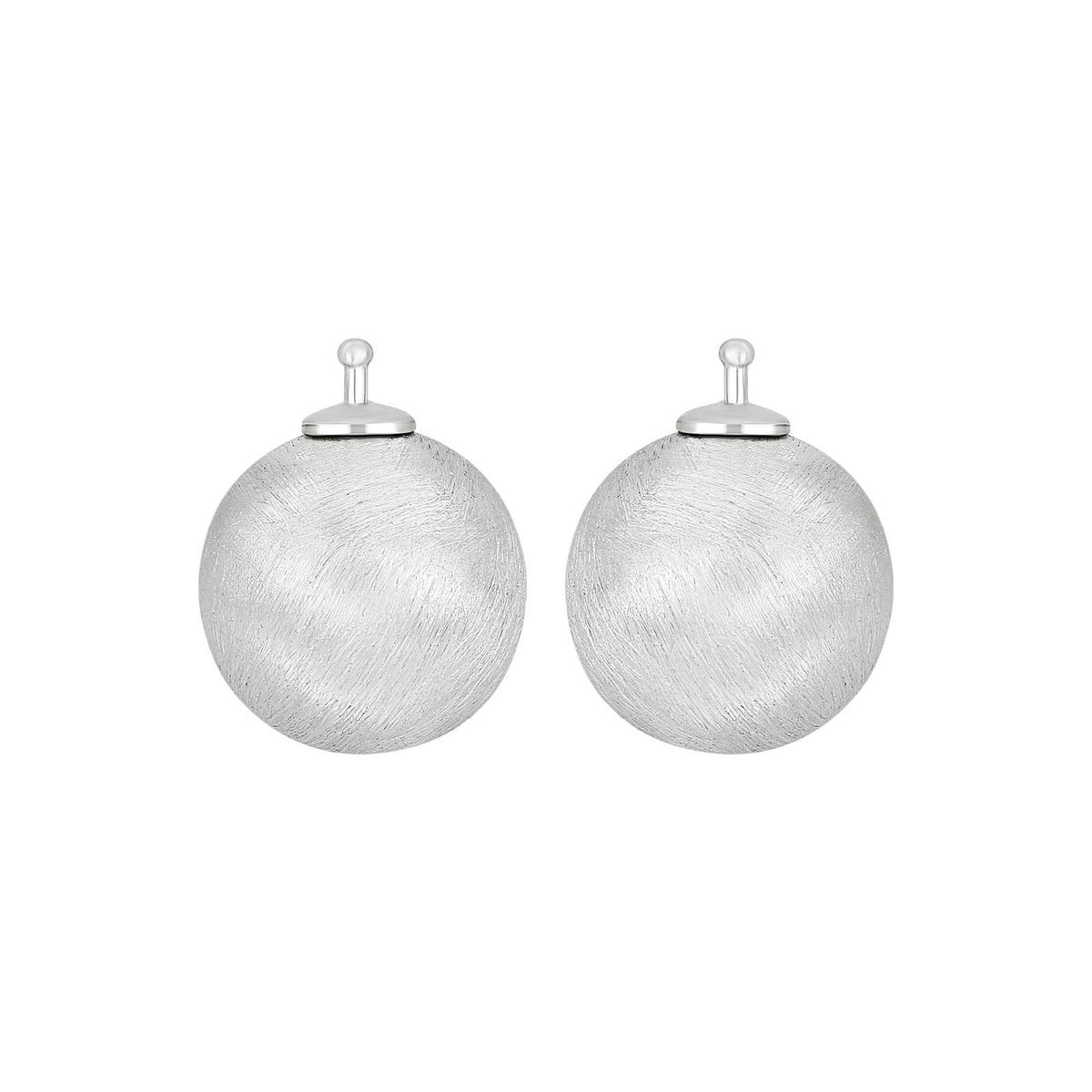 Eleganter Heide Heinzendorff Kugel-Systemanhänger aus mattiertem, rhodiniertem Silber, 14 mm