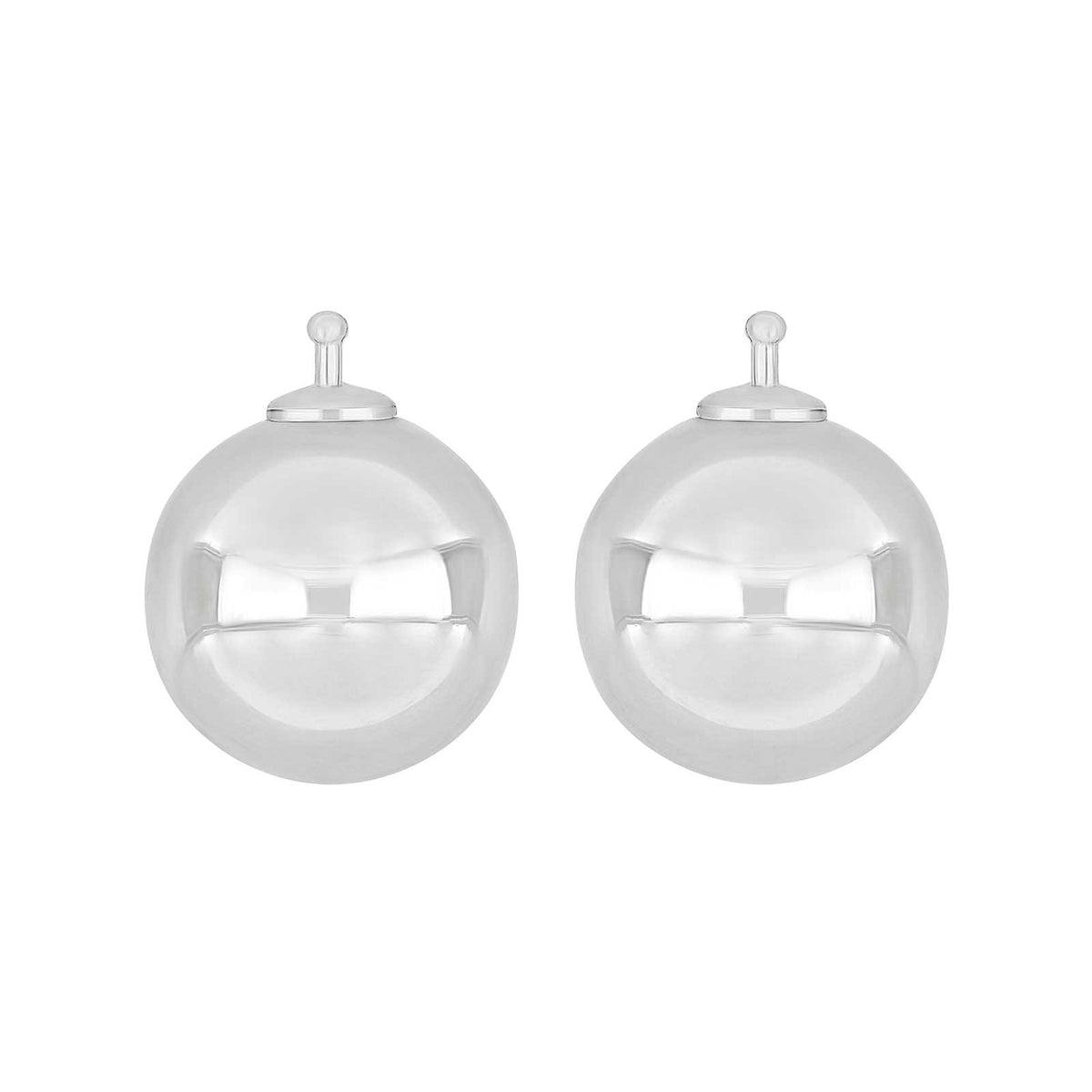 Elegantes Paar Kugelanhänger von Heide Heinzendorff aus rhodiniertem Silber, 16 mm – stilvoller und zeitloser Schmuck.