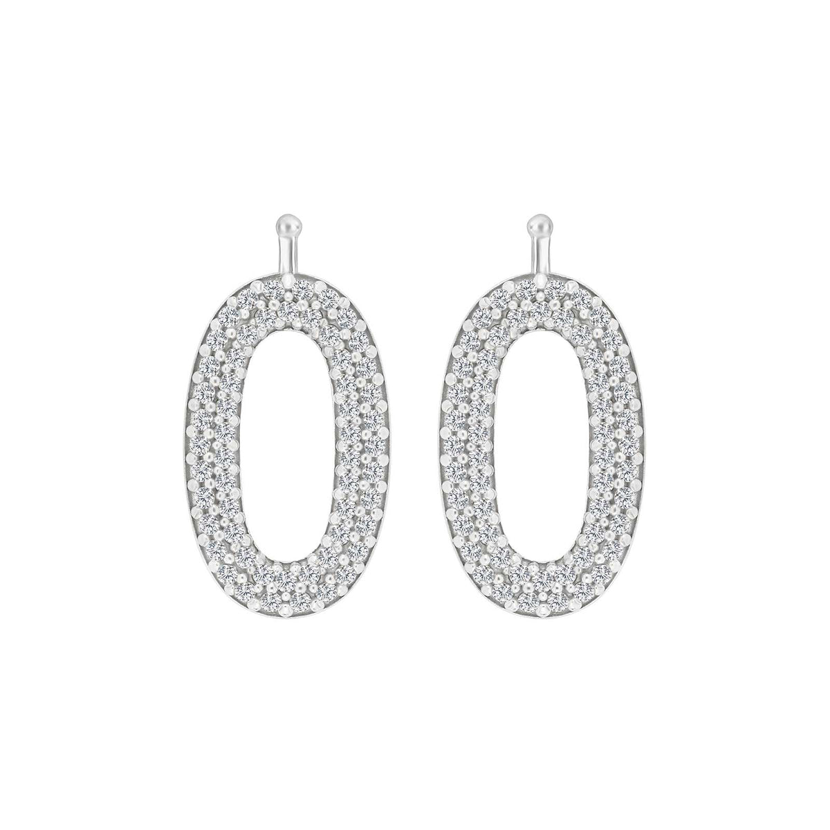 Eleganter ovaler Systemanhänger von Heide Heinzendorff aus Silber mit funkelnden klaren Zirkonia, 12 x 19 mm – stilvoll präsentiert vom Schmuckzentrum.