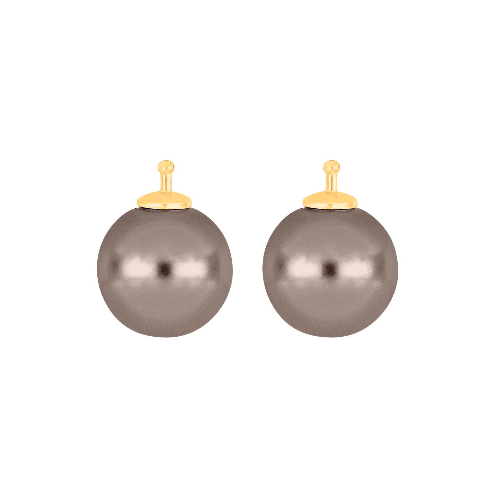 Heide Heinzendorff Mallorca System-Anhänger für Ohrringe aus vergoldetem Silber mit eleganten grauen Perlen, 12 x 12 mm – stilvoll und raffiniert beim Schmuckzentrum