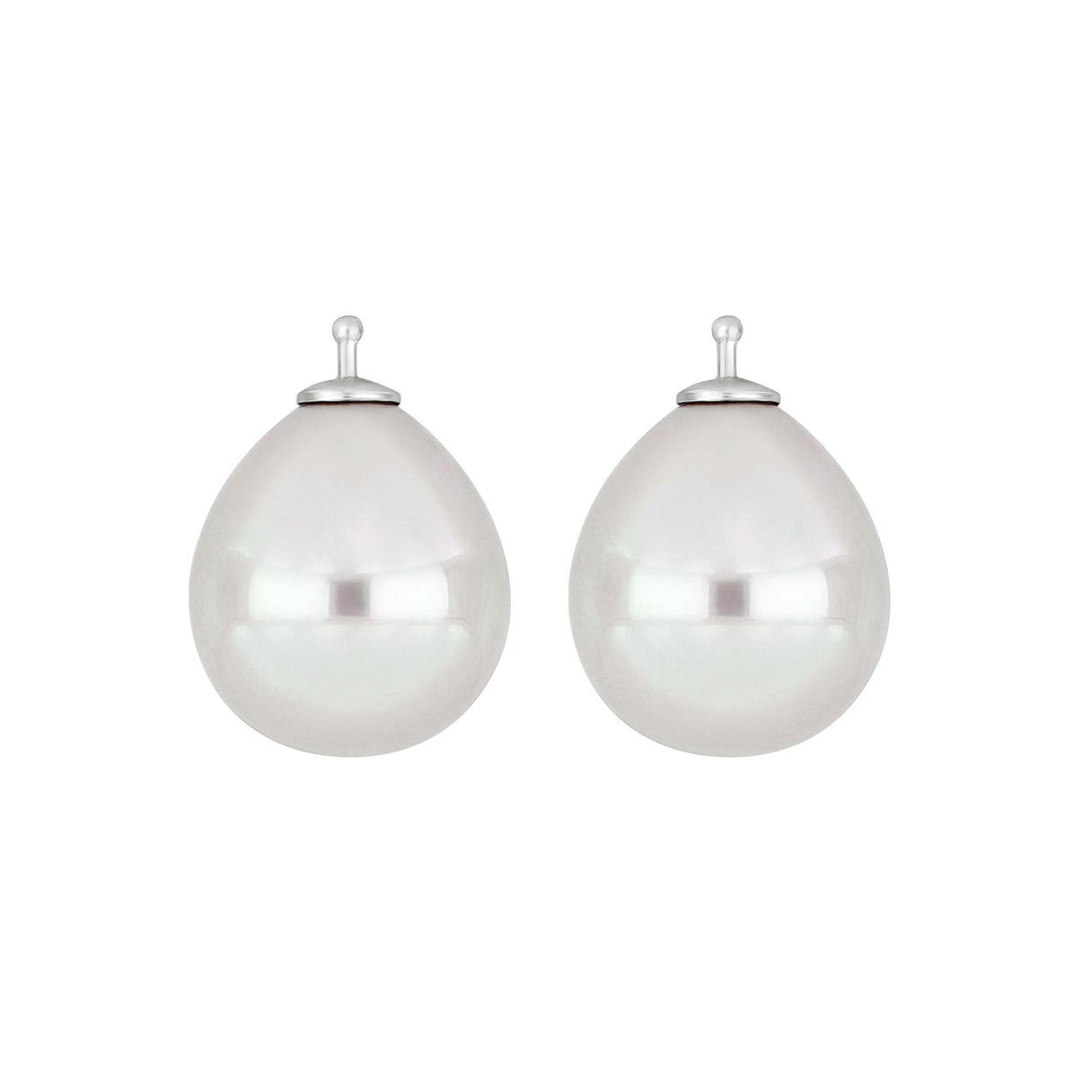 Elegante Heide Heinzendorff Mallorca-Ohrhänger aus Silber mit weißen Perlen, 14 × 16 mm