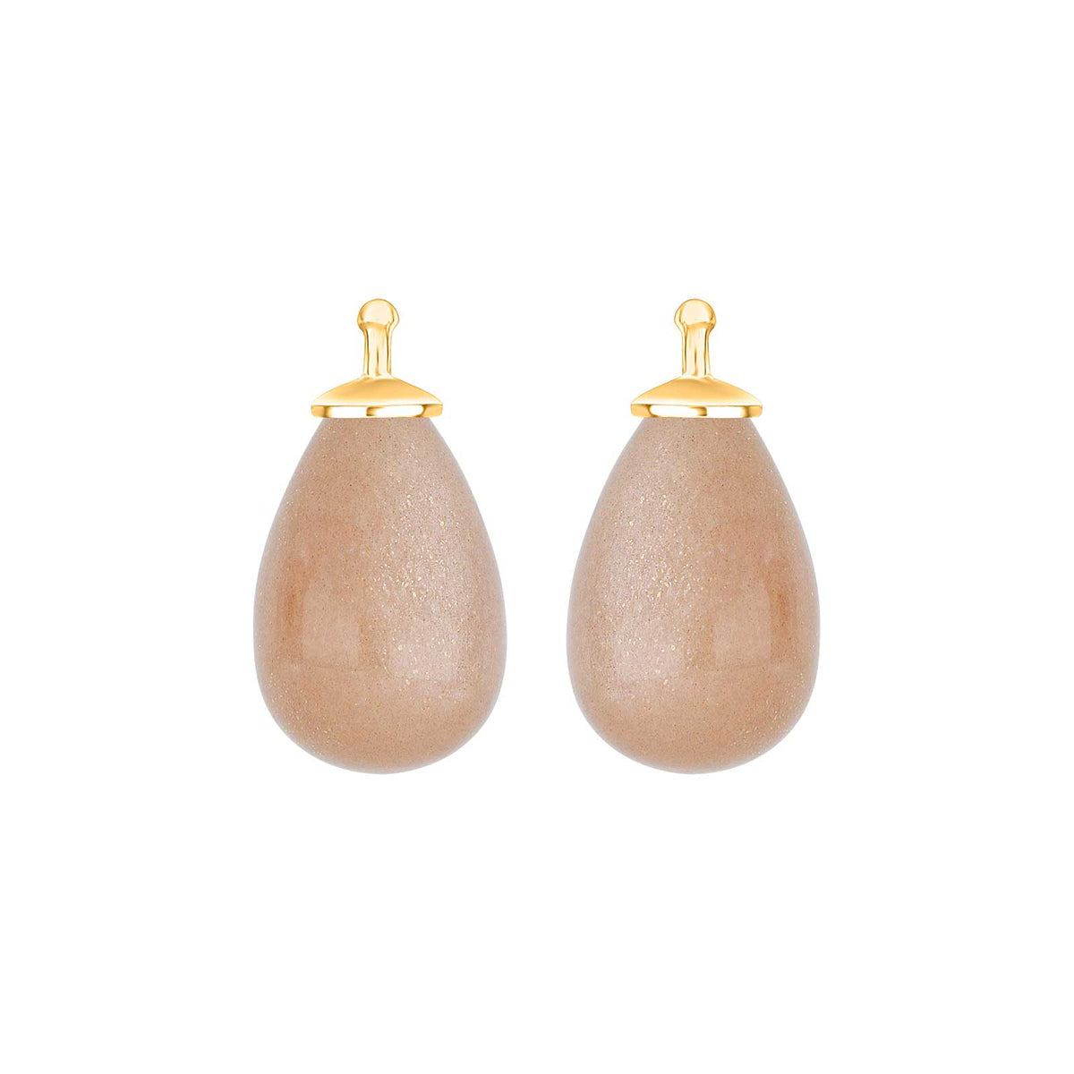 Eleganter Heide-Heinzendorff-Tropfenanhänger aus 8-karätigem Gold mit orangefarbenem Mondstein, 11 x 16 mm – stilvolles Schmuckstück vom Schmuckzentrum