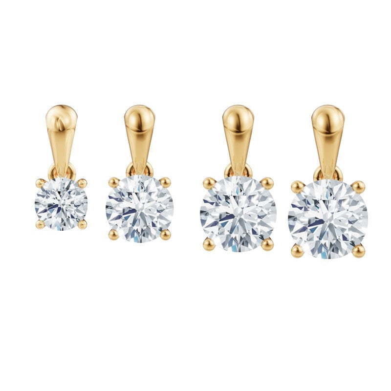 Siersbøl Luxury vedhæng i 14 karat guld med rund lab grown diamant i 4 grabber