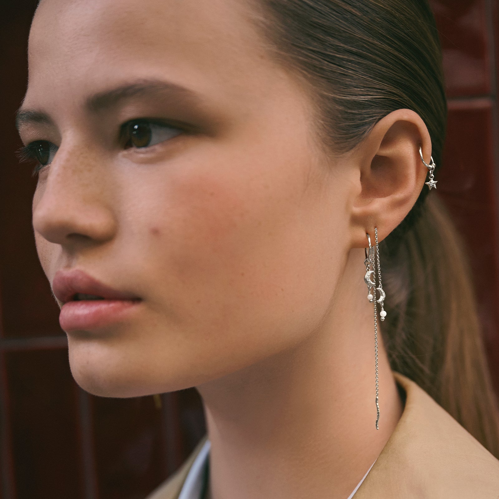 Yami øreringe i sølv, model